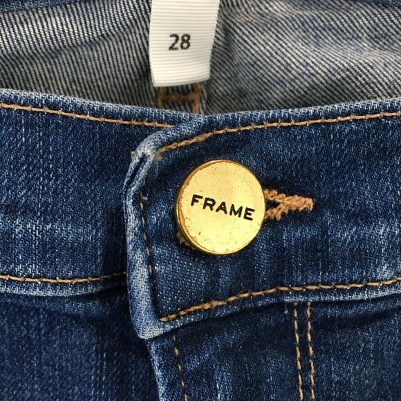 FRAME Columbia Road Slits Distressed Fray Hem Le Skinny De Jeanne Jeans - Picture 5 of 13